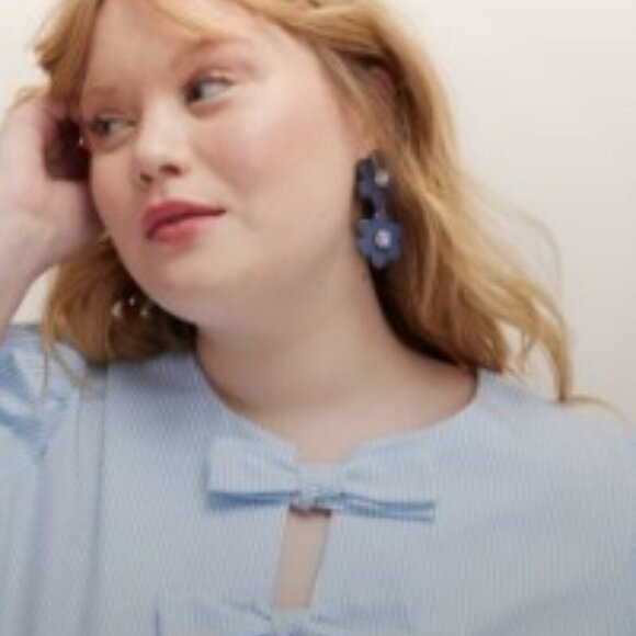 Kate Spade New York Target Collab. Blue Flower Earrings NWT NIB - Picture 2 of 9